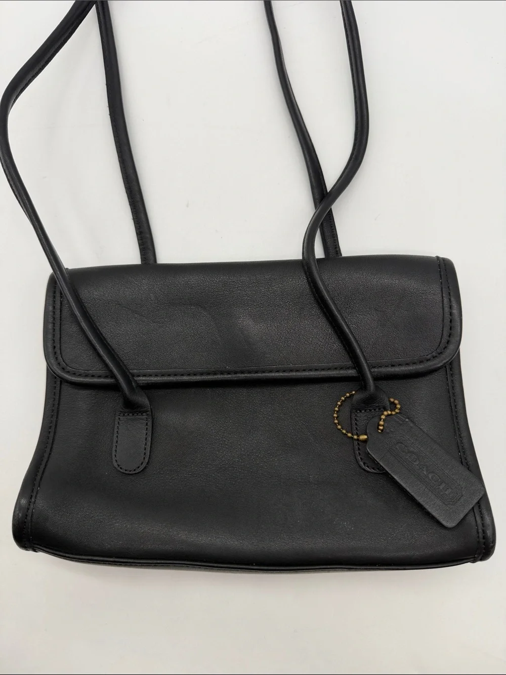 Vintage Coach Laurie Flap Bag E7C-9032 Black Glovetanned Leather USA 1997 - Picture 9 of 9